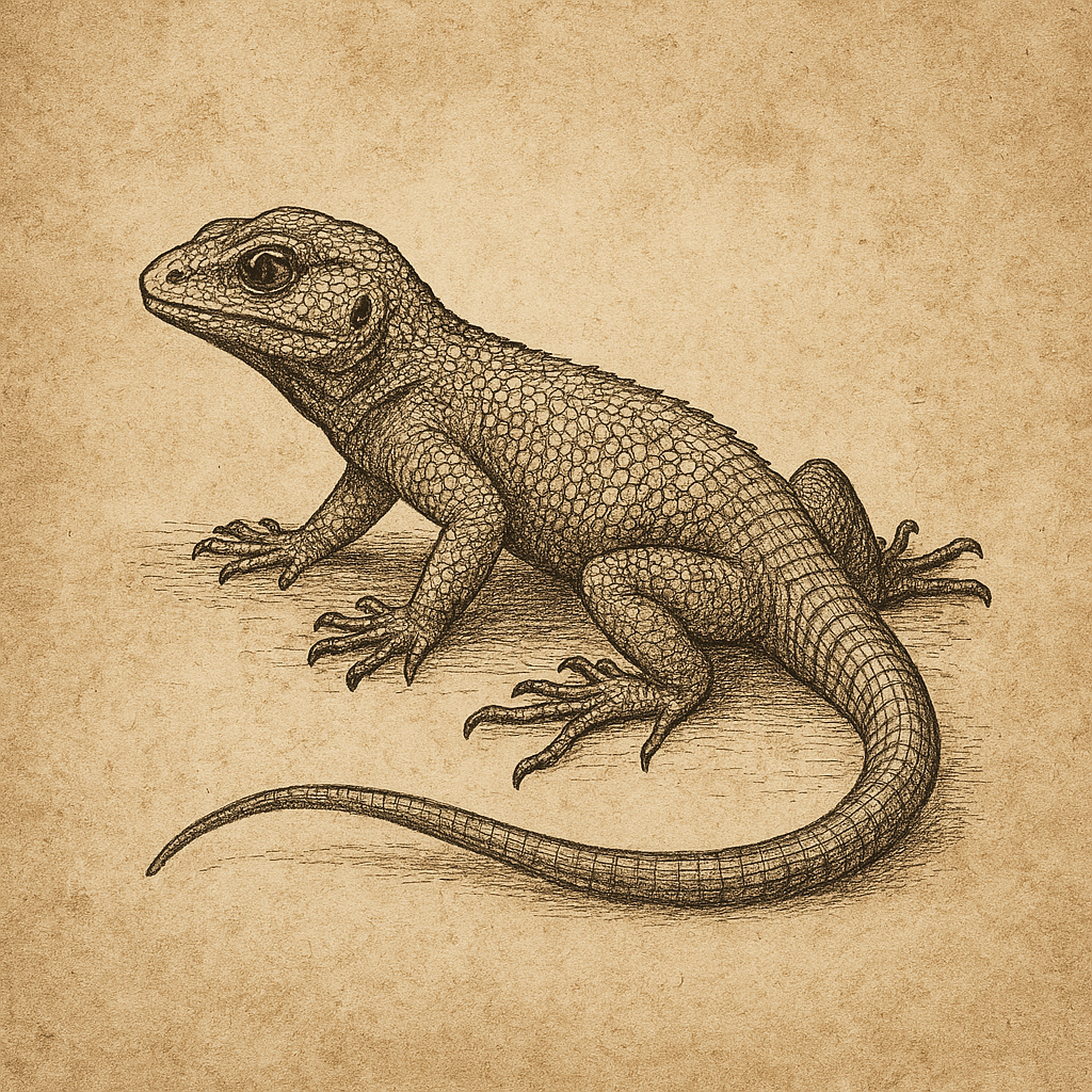 Illustration of lizard from The Great Divorce